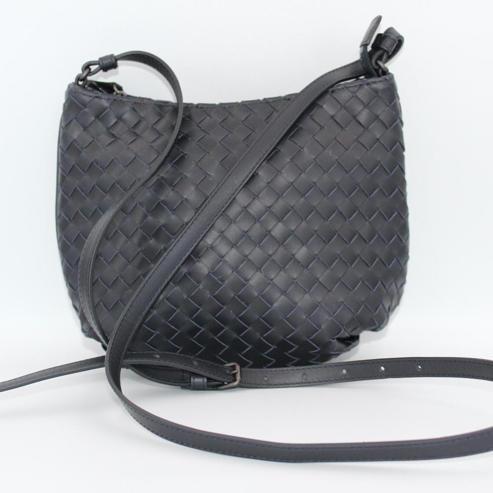 Bottega Veneta Intrecciato Crossbody Midnight Blue